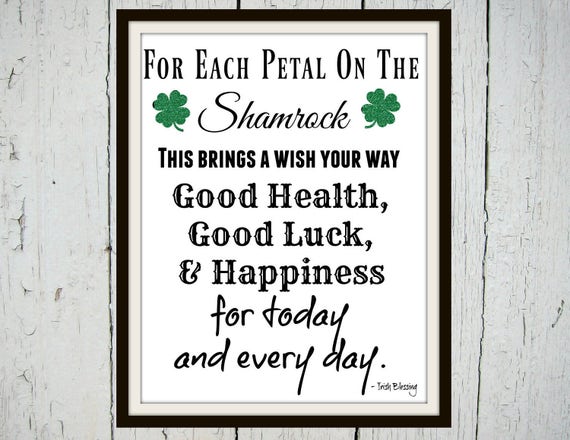 Irish Blessing Irish Toast St Patrick S Day Gift St Etsy