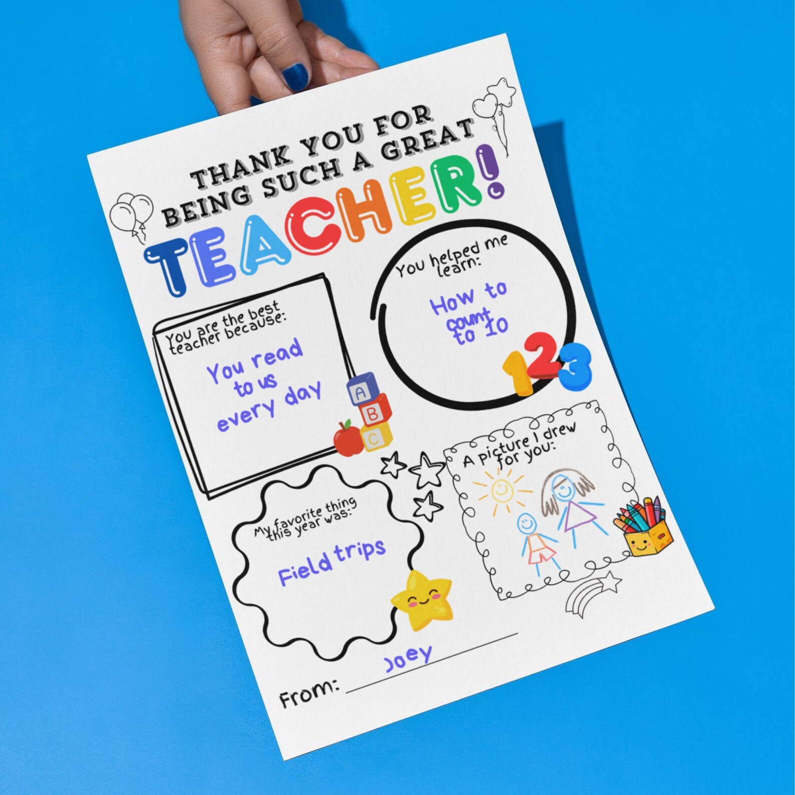 Teacher Gift, Printable Teacher Gift, End of Year Teacher Gift ...