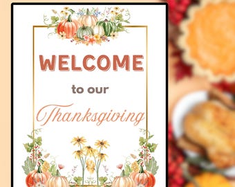 Acción de Gracias, cartel de Acción de Gracias, impresión de Acción de Gracias, imprimible de Acción de Gracias, cartel de fiesta de otoño, imprimible de fiesta de otoño, decoración de Acción de Gracias