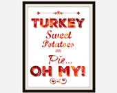 Turkey Sweet Potatoes & Pie, Thanksgiving Printable, Thanksgiving Gift, Thanksgiving Sign, Thanksgiving Decor, Printables, Holiday Printable