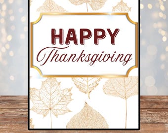 Letrero de Acción de Gracias, Letrero imprimible de Acción de Gracias, Letrero imprimible de Acción de Gracias, Letrero de Feliz Acción de Gracias, Decoración de Acción de Gracias, Decoración de Acción de Gracias