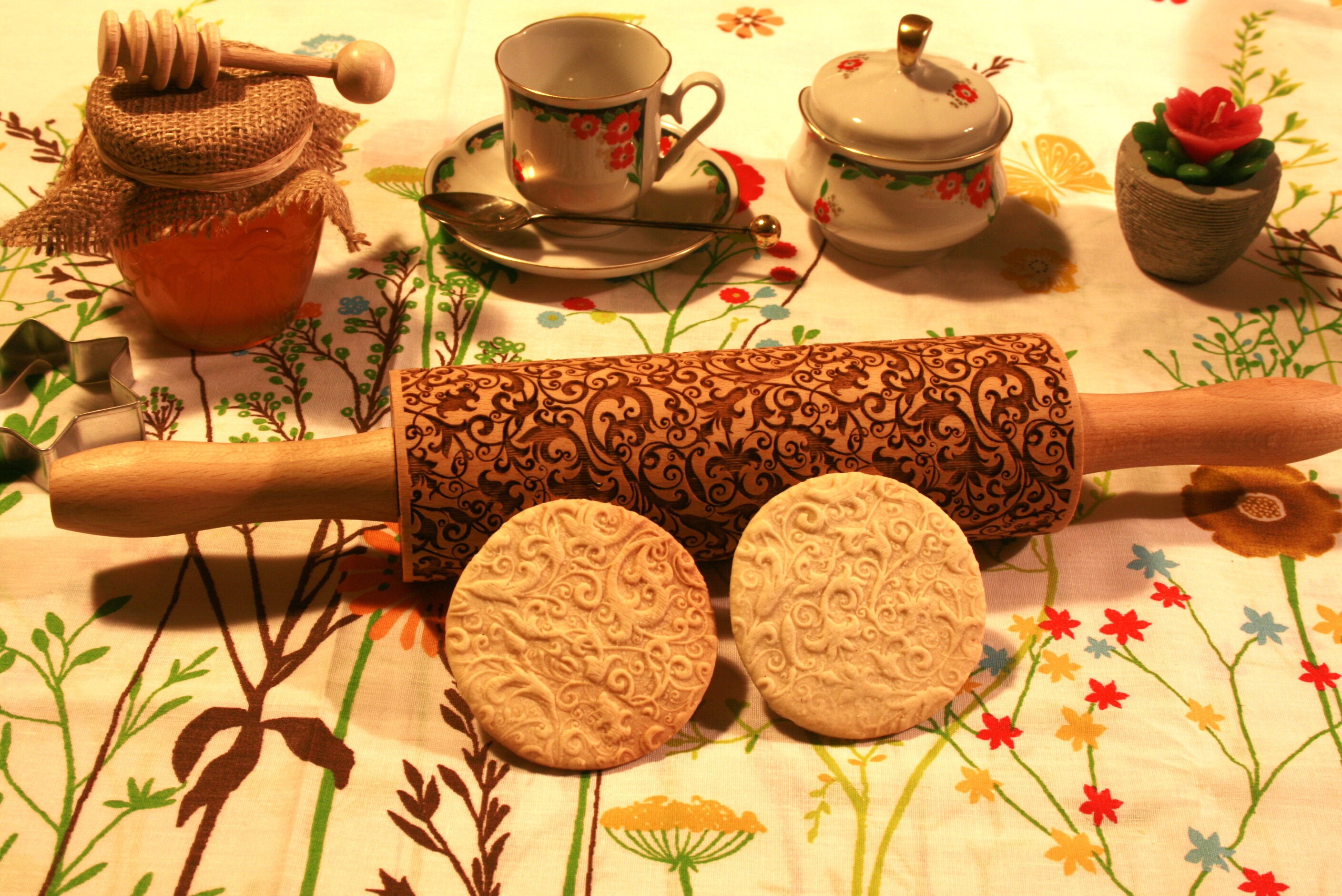 Flowers Embossing Rolling Pin. Flowers pattern. Engraved Etsy