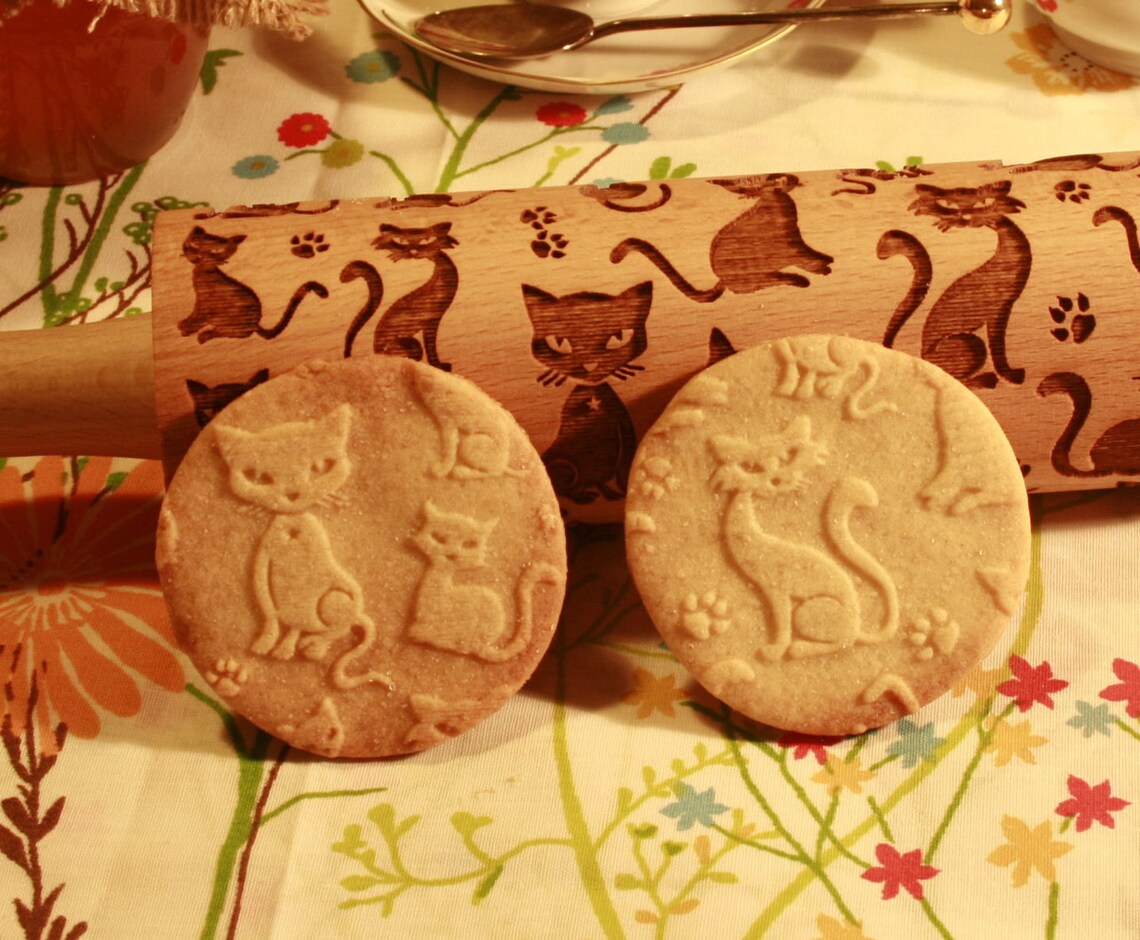 Cats Pattern Rolling Pin Cat Lover Gift Pet Lover | Etsy