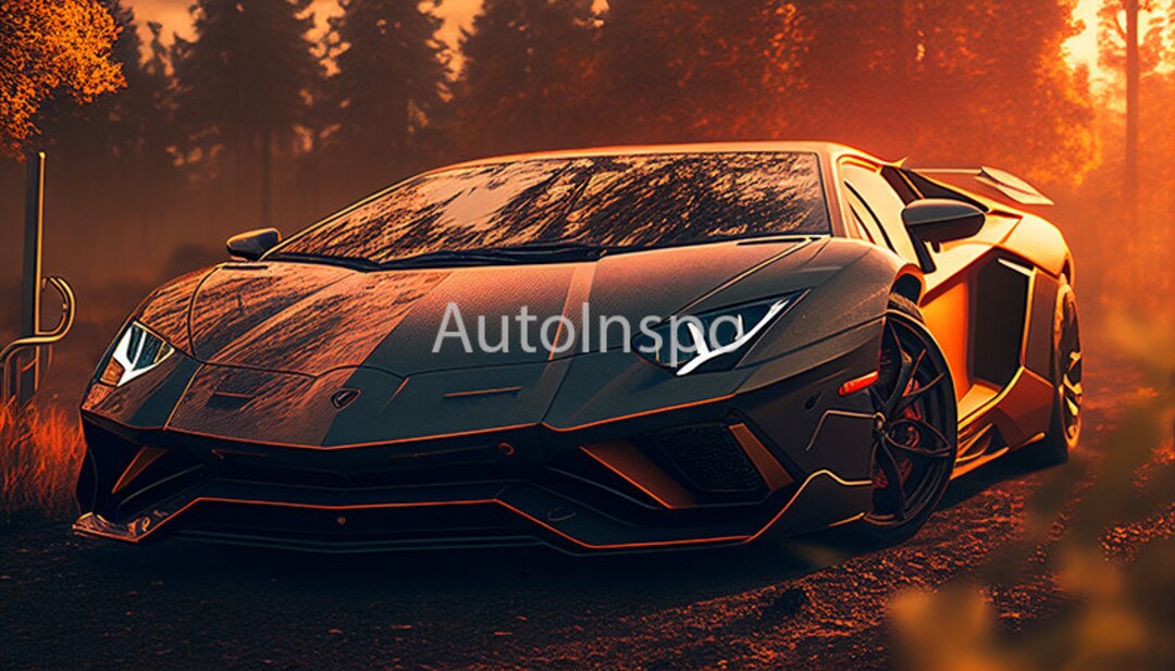 Printable Lamborghini Aventador Style Digital Art Image - Etsy