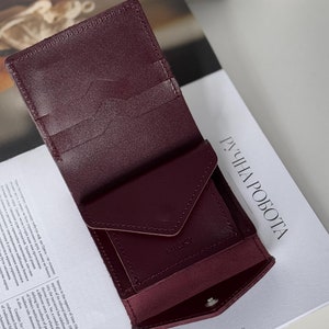 Mini billetera para ella, billetera para mujer, billetera de cuero para mujer, regalo para mujer, billetera pequeña para mujer, billetera de cuero para mujer, regalo personalizado para el día de la madre