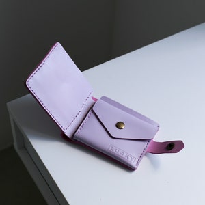 Cartera de Cuero,Cartera Hecha a Mano,Cartera de Mujer,Cartera para Hombre,Mini Cartera de Cuero,Cartera Minimalista,Cartera para Mujer,Regalo para el Día de la Madre imagen 6