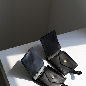 Cartera de Cuero,Cartera Hecha a Mano,Cartera de Mujer,Cartera para Hombre,Mini Cartera de Cuero,Cartera Minimalista,Cartera para Mujer,Regalo para el Día de la Madre imagen 4