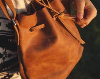 Bucket Bag, Leder Bucket Bag, Schultertasche, Frauen Bucket Bag, Bucket Leather Bag, Damentasche, Ledertasche für Frau, Muttertag Geschenkidee