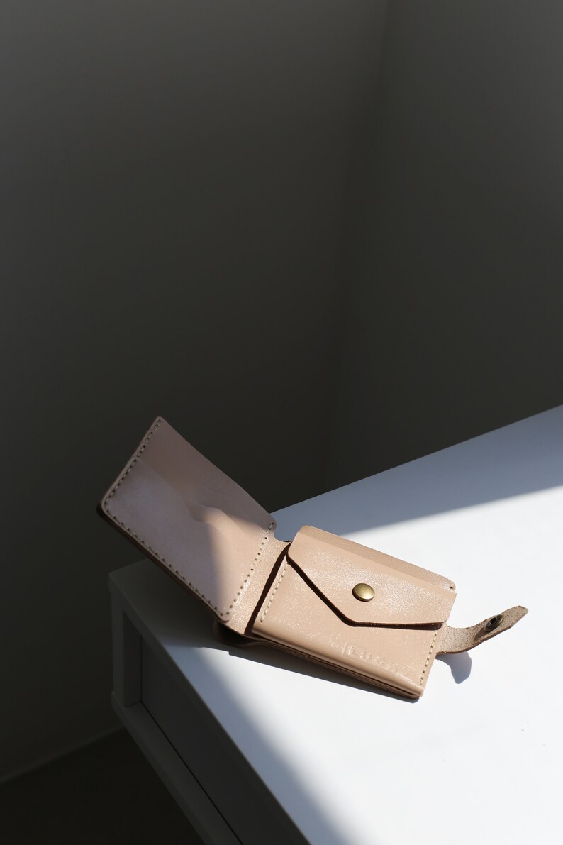 Cartera de Cuero,Cartera Hecha a Mano,Cartera de Mujer,Cartera para Hombre,Mini Cartera de Cuero,Cartera Minimalista,Cartera para Mujer,Regalo para el Día de la Madre imagen 5