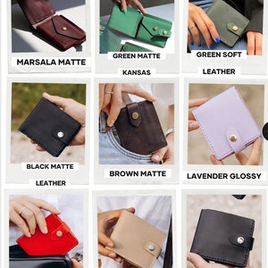 Cartera de Cuero,Cartera Hecha a Mano,Cartera de Mujer,Cartera para Hombre,Mini Cartera de Cuero,Cartera Minimalista,Cartera para Mujer,Regalo para el Día de la Madre imagen 2