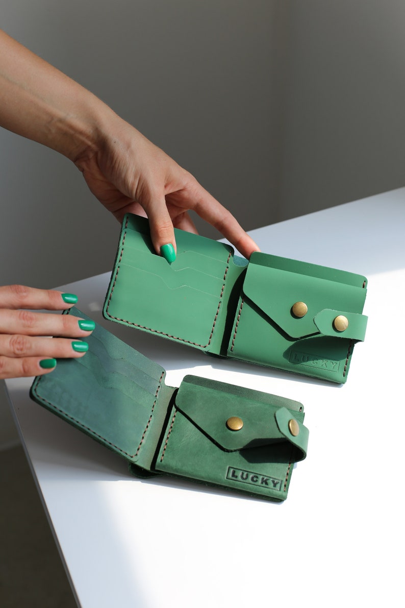 Cartera de Cuero,Cartera Hecha a Mano,Cartera de Mujer,Cartera para Hombre,Mini Cartera de Cuero,Cartera Minimalista,Cartera para Mujer,Regalo para el Día de la Madre imagen 8