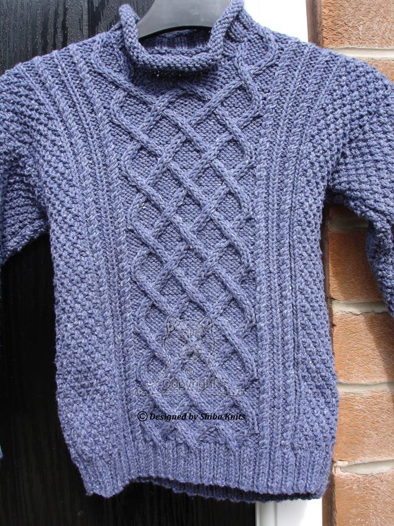 blue aran jumper