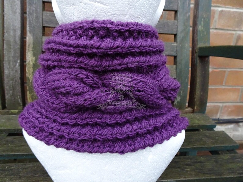 Purple Neck Warmer Knitted Neck Warmer Button Neck Scarf Etsy