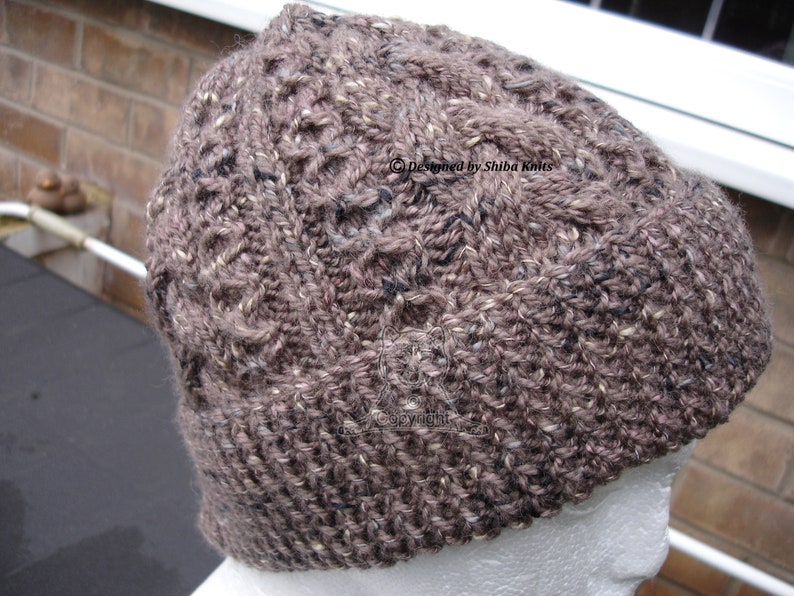 Brown Aran Hat Unisex Aran Cable Hat Brown Hat Mens Aran Hat Brown Cabled Hat Womens Aran Hat Teens Aran Hat Hand Knitted Hat