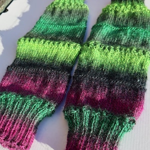 Hand Knitted Leg Warmers, Stripey Leg Warmers, Retro Leg Warmers, Yoga Accessories, Dance/Exercise Leg Warmers, ballet leg warmers, womens