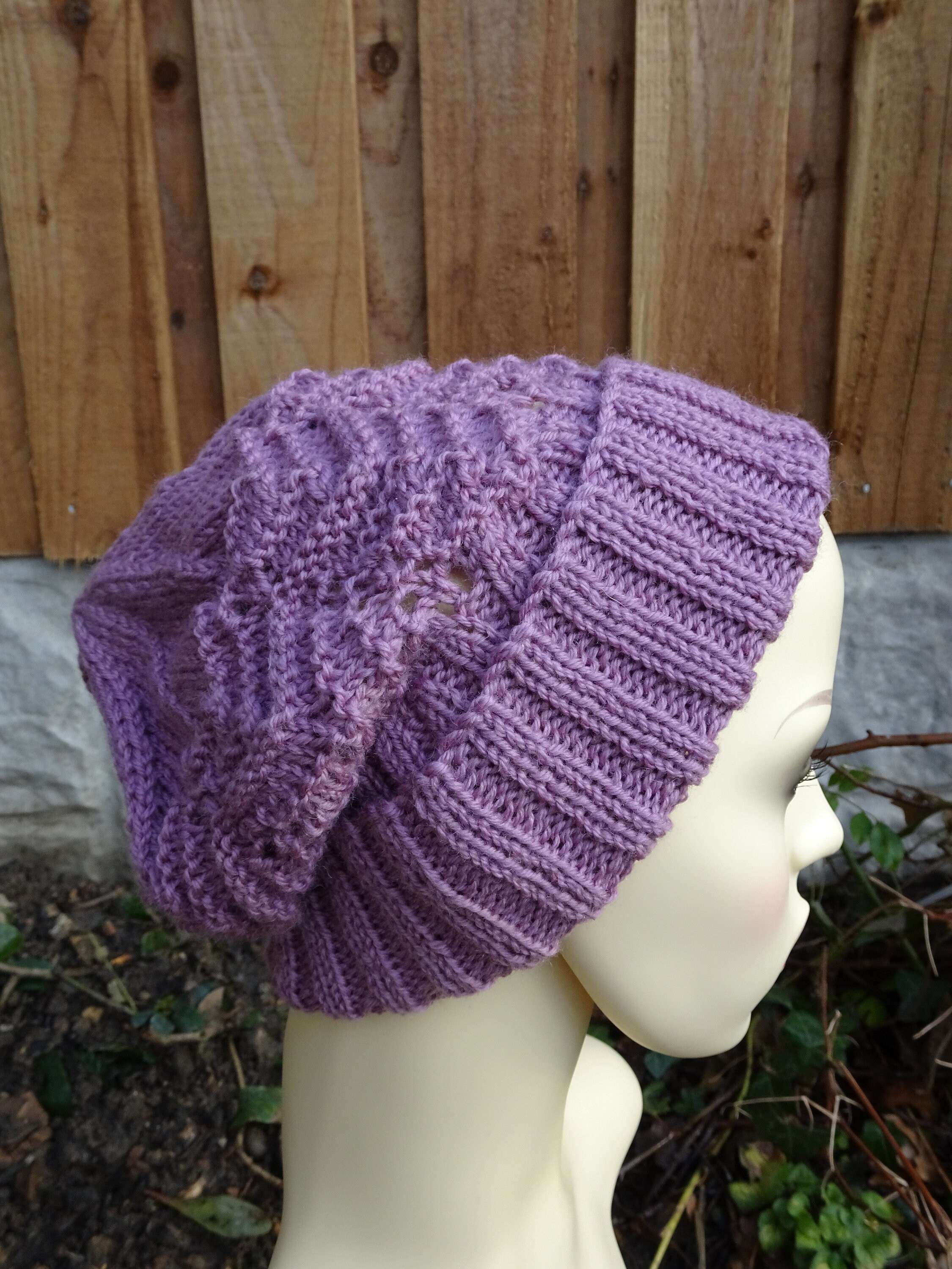 Hand Knitted Wool Hat Dusky Pink Knitted Hat Womens Pink Etsy