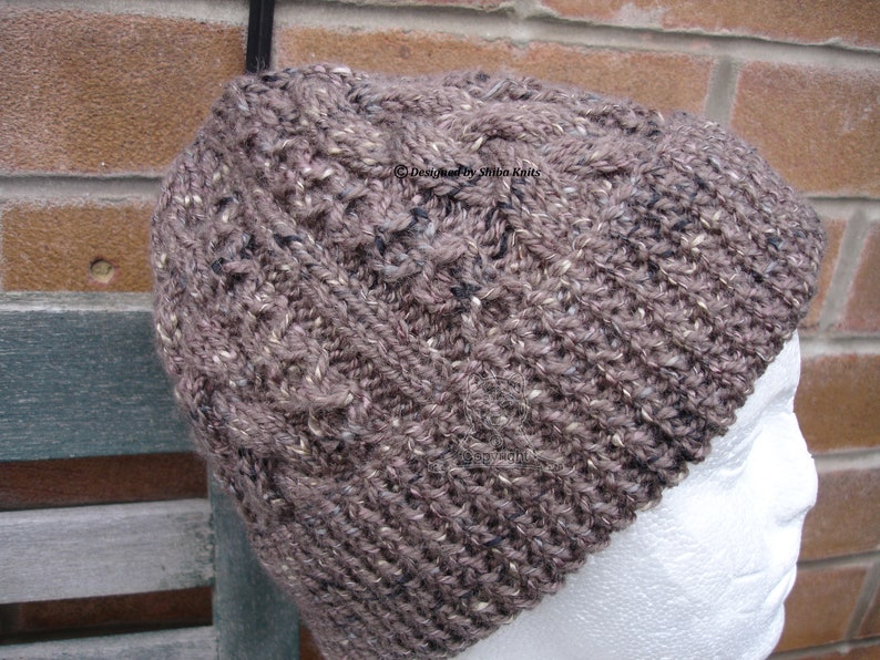 Brown Aran Hat Unisex Aran Cable Hat Brown Hat Mens Aran Hat Brown Cabled Hat Womens Aran Hat Teens Aran Hat Hand Knitted Hat