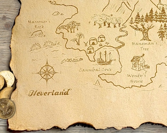 Mapas del Tesoro de Fantasía - Nunca Jamás - Bosque de los Cien Acres (Grabados con Láser)