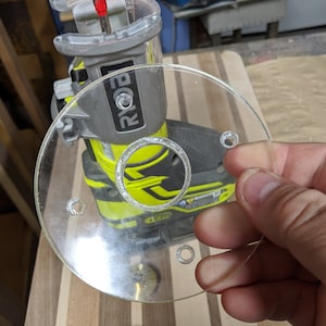 Fresadoras compactas Ryobi/Ridgid - Placa base redonda con buje guía - Fabricada a medida