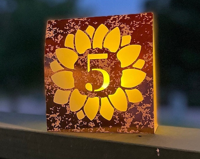 Sunflower Table Numbers: Rustic Wedding Luminaries