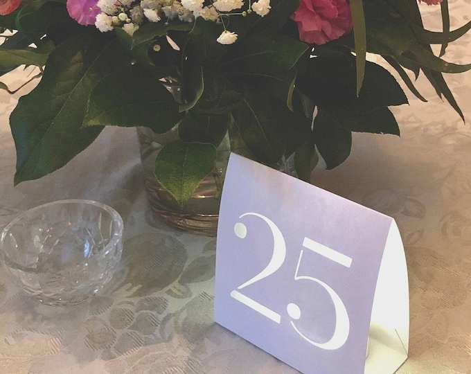 Minimalist Table Number Luminaries: Card Stock Tent, Battery Tea Light