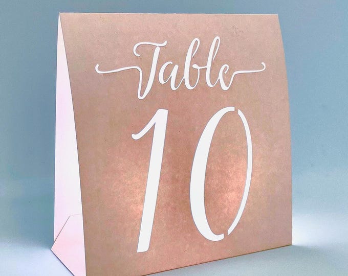 Wedding Table Number Luminaries made with Mercury Glass cardstock
