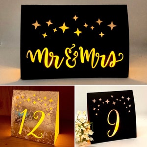 STARRY NIGHT Table Numbers Luminaries for Weddings Color Choices ...