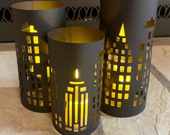 City Lights Centerpiece set (total of 3  pieces) made from Card Stock.