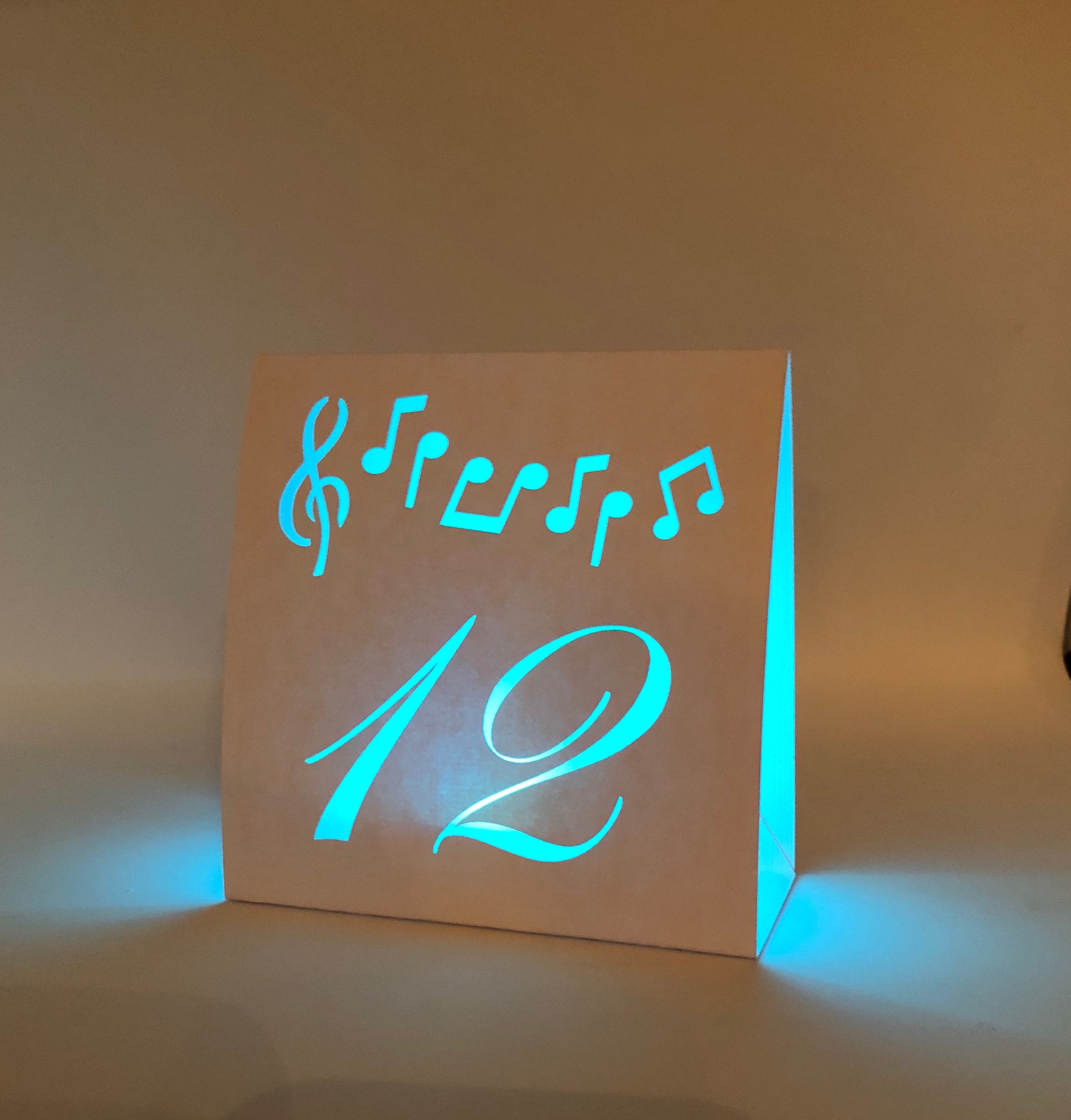 Music Note Table Number Luminaries For Special Events Parties