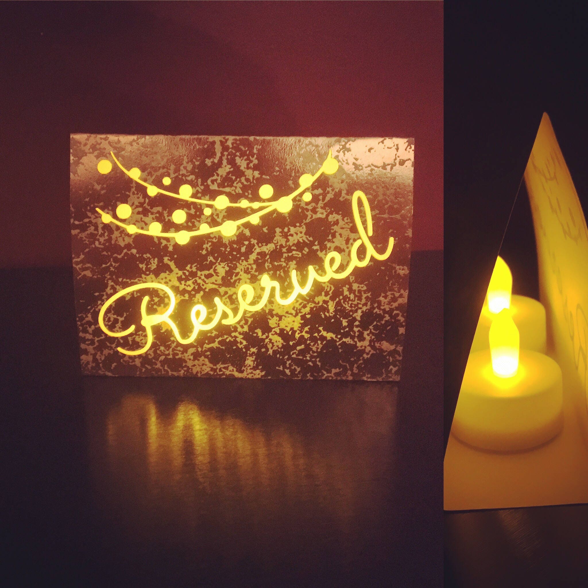 RESERVED signs for weddings Lighted Signs Reserved Tables Etsy