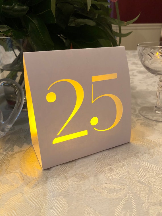 Minimalist Table Numbers are LUMINARIES made from high quality card stock.  FREE shipping
