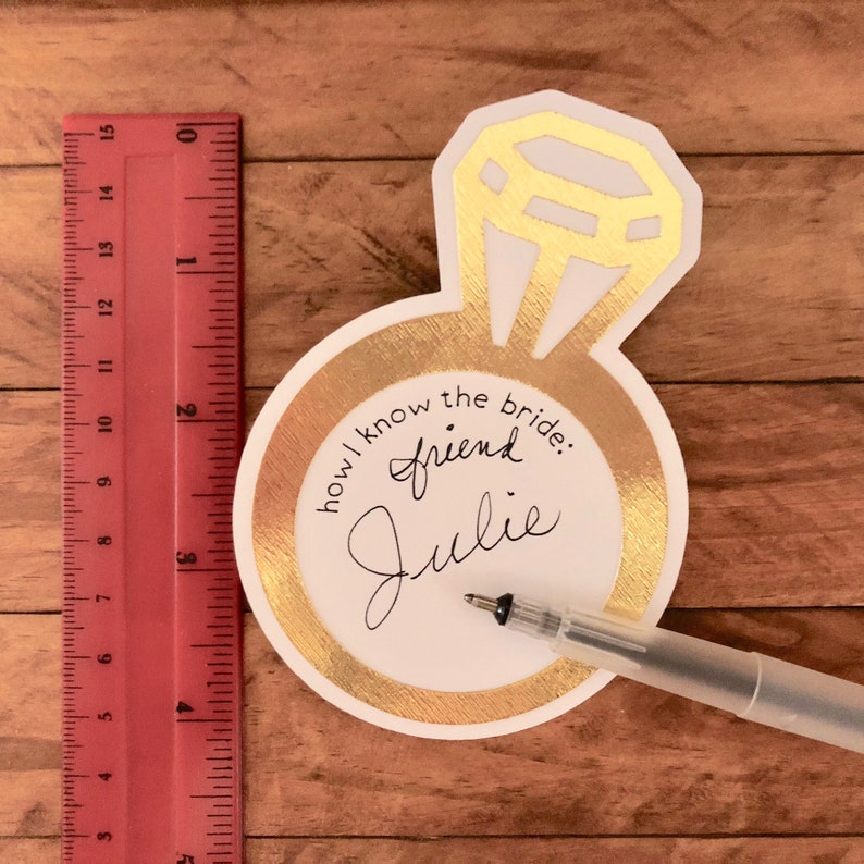 Bridal Shower Tags Personalized Bride Name Tag Wedding Etsy