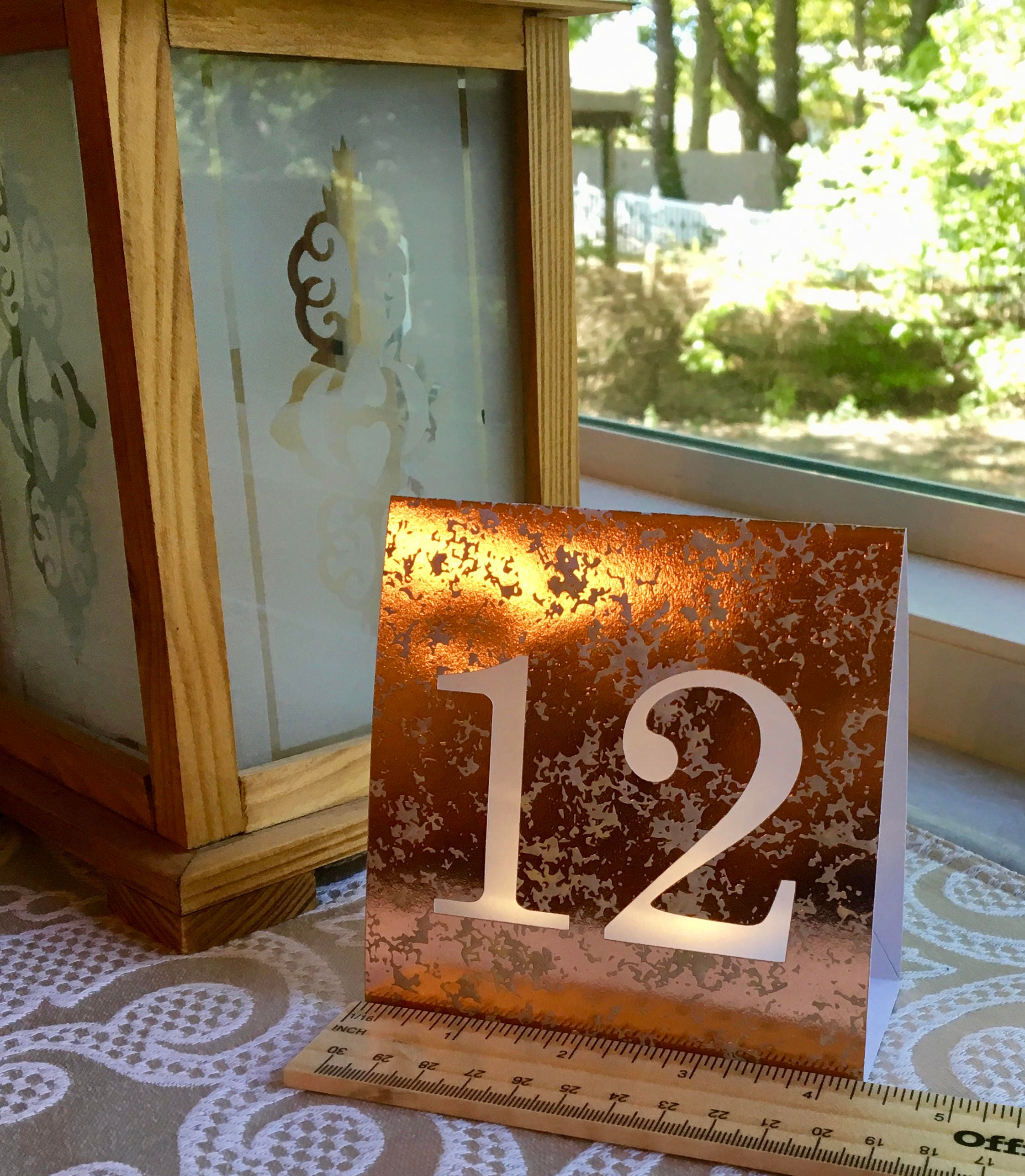 COPPER TABLE NUMBERS • Rustic Wedding Table Decor • Luminary Table Numbers • Mercury