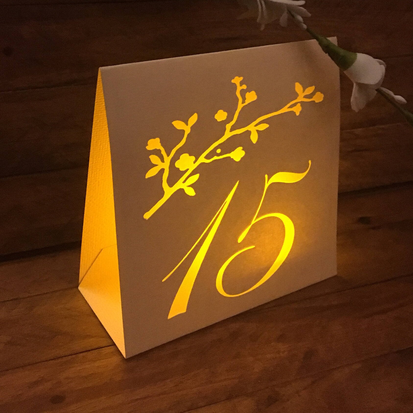 Elegant Table Numbers made with Luxury Shimmer Pearl WHITE or Pearl