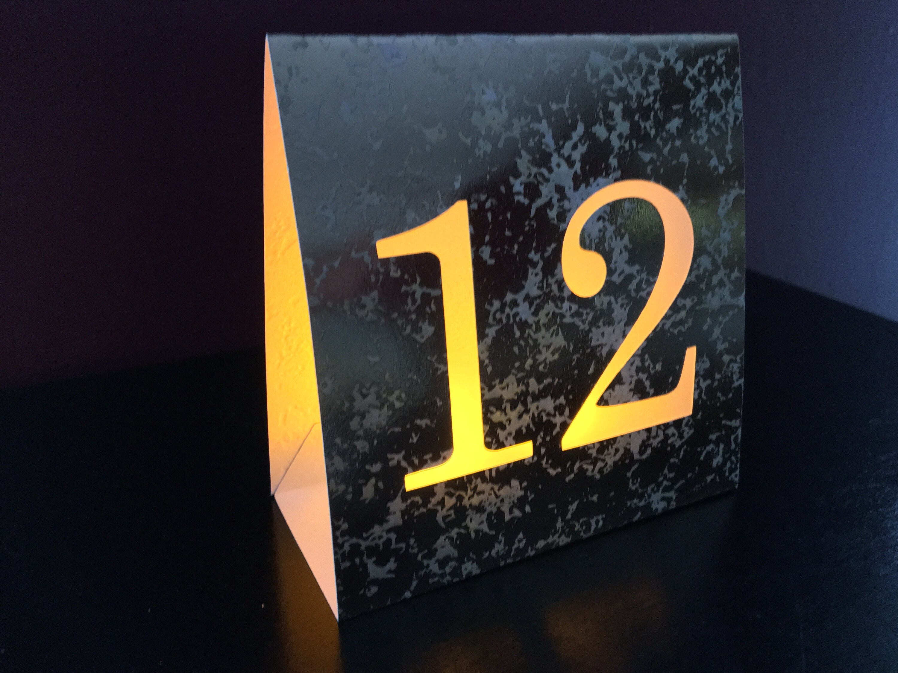 BIG Numbers MERCURY glass table numbers • Gold, Silver, RED, Rose, Copper, Lighted Table Numbers