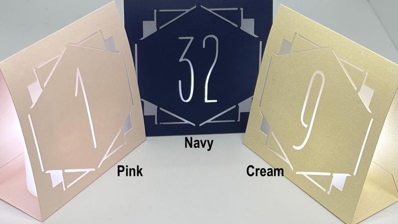 Art Deco Table Number Luminaries: Wedding Reception Centerpiece image 6