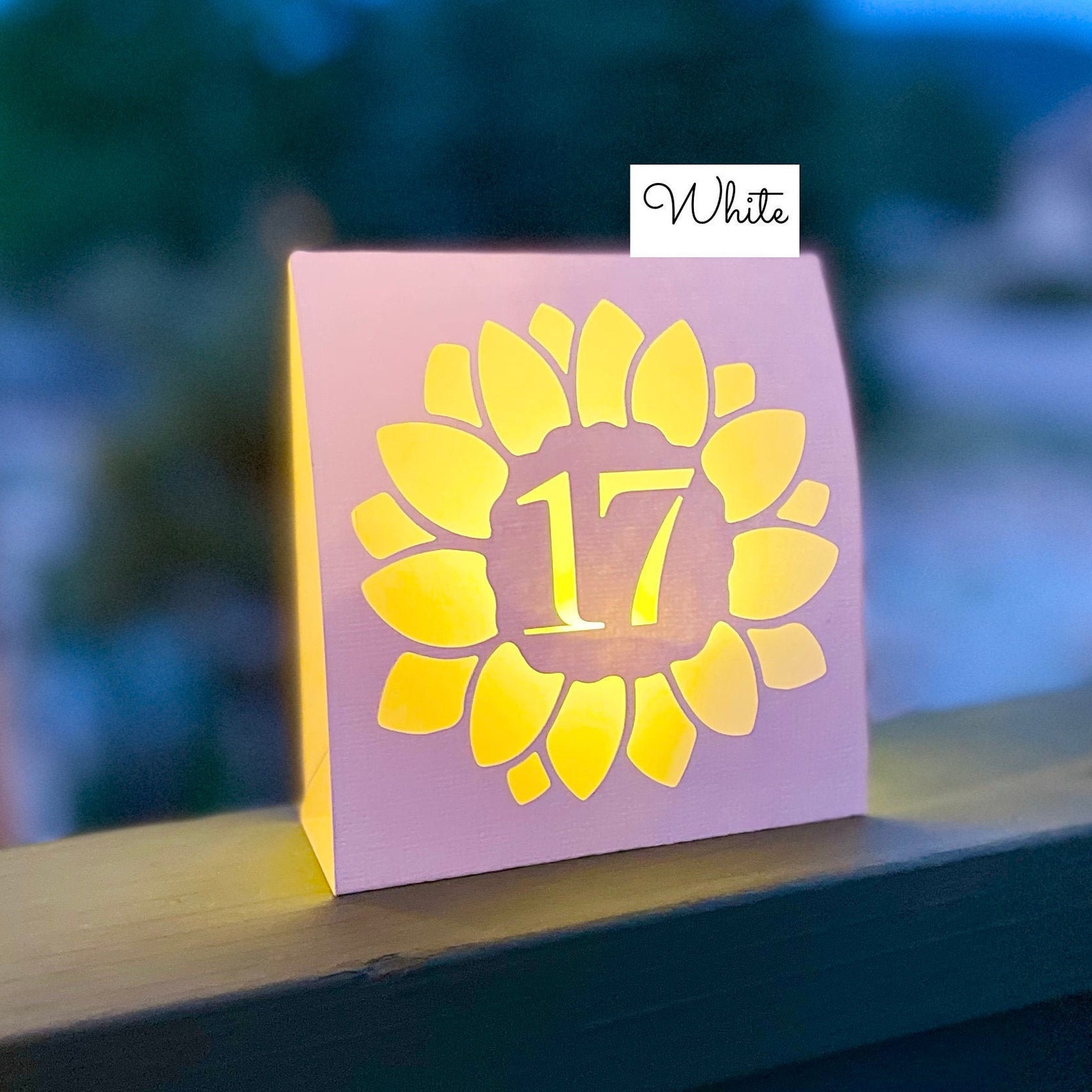 SUNFLOWER Table Numbers Luminaries Gold Copper White | Etsy