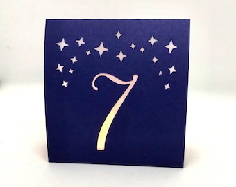 Starry Night Table Number Luminaries: Mercury Glass Wedding Decor
