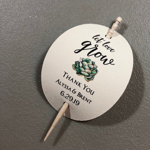 FAVOR TAGS for succulents are personalized for your Bridal Shower or Baby Shower • Free Shipping