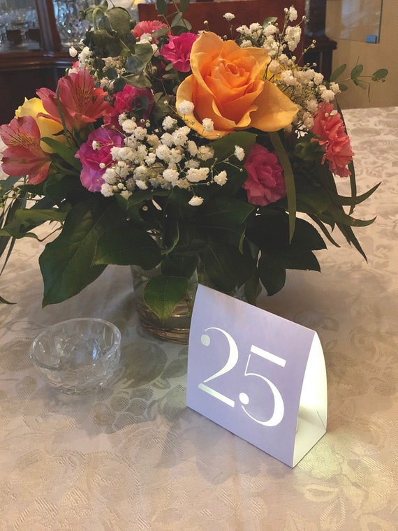 Minimalist Table Numbers are LUMINARIES made from high quality card stock.  FREE shipping