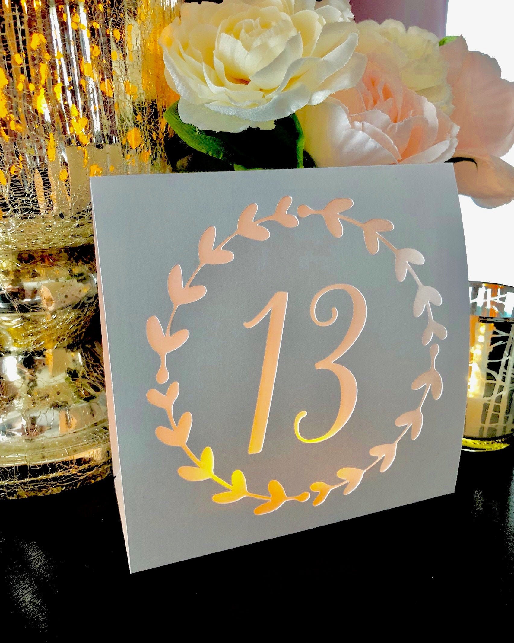 Elegant Wedding TABLE NUMBERS for Weddings wreath design Etsy