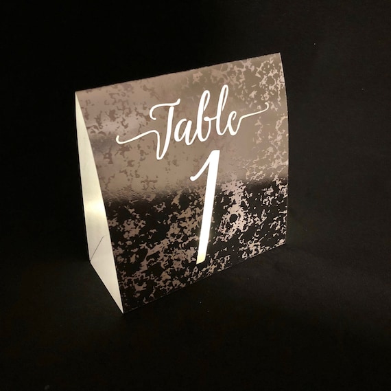 GORGEOUS Table Number Luminaries • Mercury Glass Cardstock in Silver, Rose Gold, Copper or Gold • Wedding Table Numbers