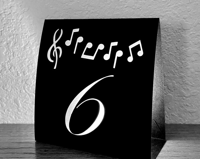 Music Note Table Number Luminaries for Special  Events, Parties, Weddings, and Recital Receptions. Self Standing Table Decoration