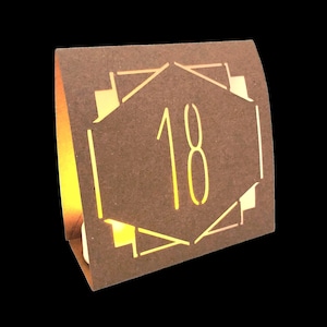 Art Deco Table Number Luminaries: Wedding Reception Centerpiece - Etsy