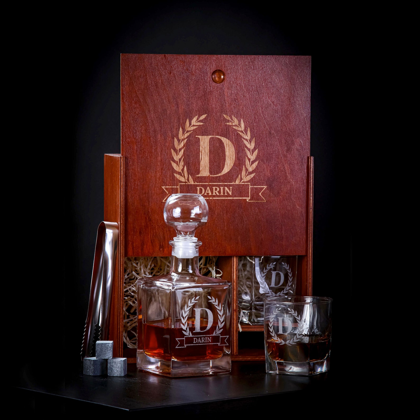 Whiskey Set Bourbon Decanter Set Gifts for Men Fathers Day Etsy