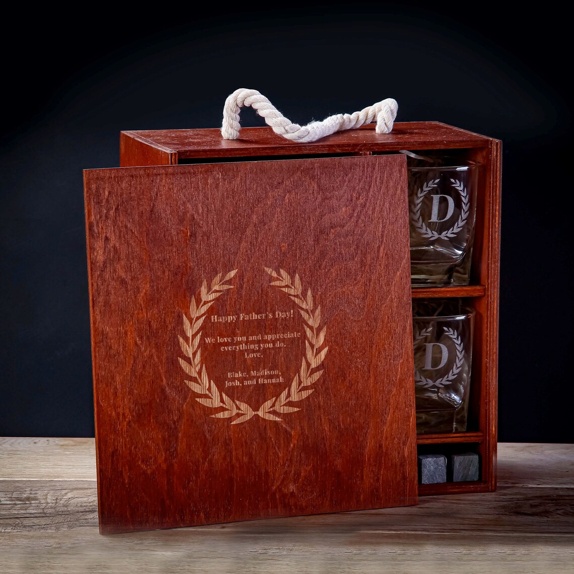 Decanter Set with Personalized Wooden Box Whiskey Decanter Etsy