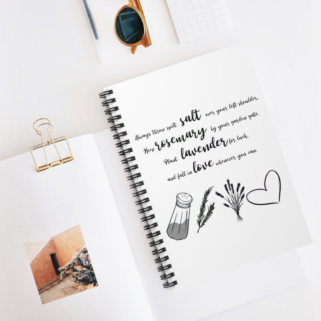 Practical Magic Quote salt, Rosemary, Lavender, Love Spiral Notebook ...