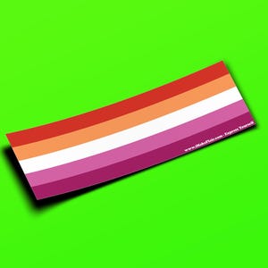 Adesivo per paraurti o magnete Lesbian Pride LGBTQ - 10" x 3" - Impermeabile - Resistente ai raggi UV/graffi
