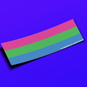 Polysexual Pride LGBTQ - Adesivo per paraurti o magnete 10" x 3" - Impermeabile - Resistente ai raggi UV/graffi