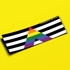 LGBTQ Ally Pride - Adesivo per paraurti o magnete 10" x 3" - Impermeabile - Resistente ai raggi UV/graffi